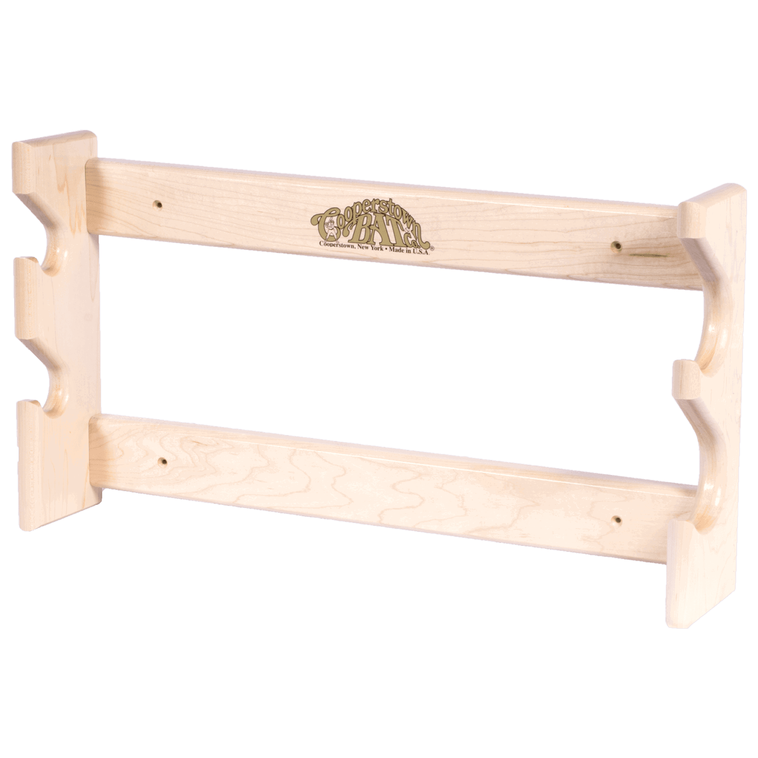 Horizontal Bat Rack 2 Bat Horizontal Display Rack - Gun Style - Cooperstown Bat