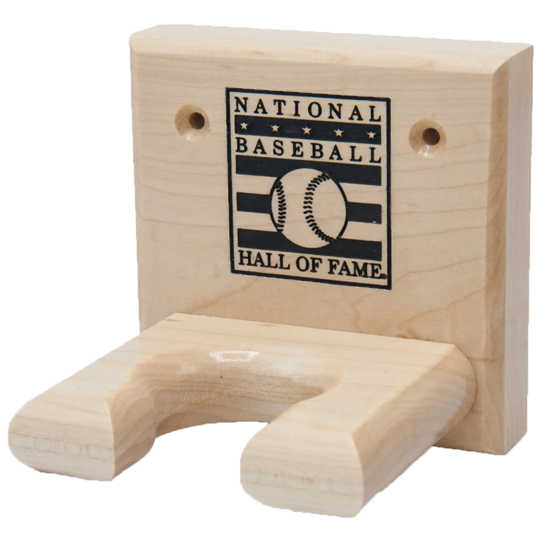 Custom Engraved Hall of Fame logo on a Bat Display for a single bat - Vertical Display