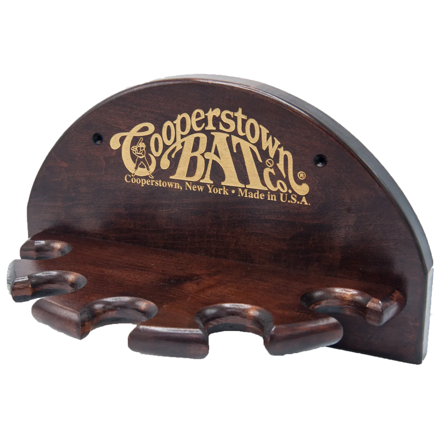 Cooperstown Bat Display Rack for 5 bats displayed vertically