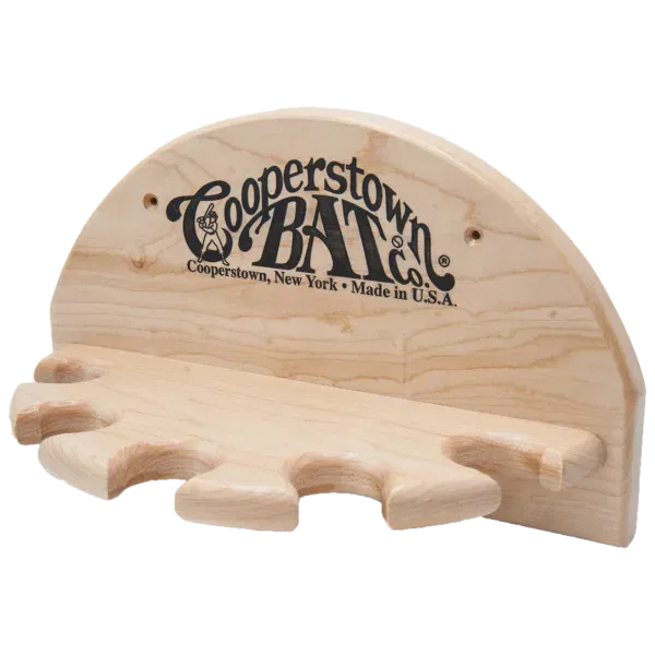 Cooperstown Bat Display Rack for 5 bats displayed vertically