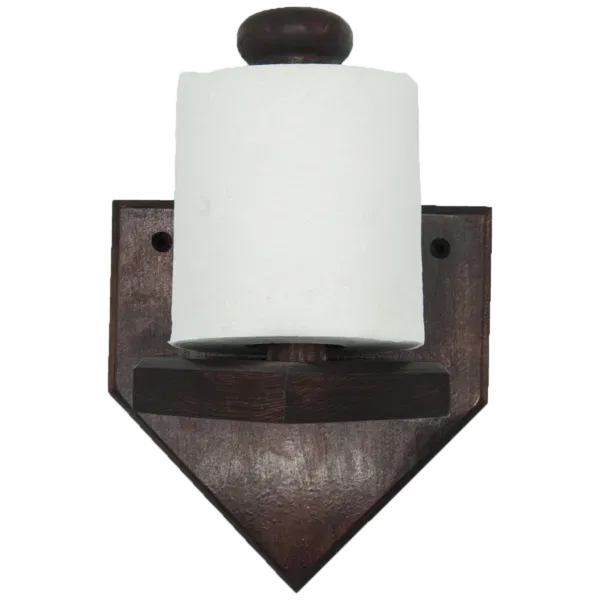 Wooden home plate toilet paper holder with bat knob