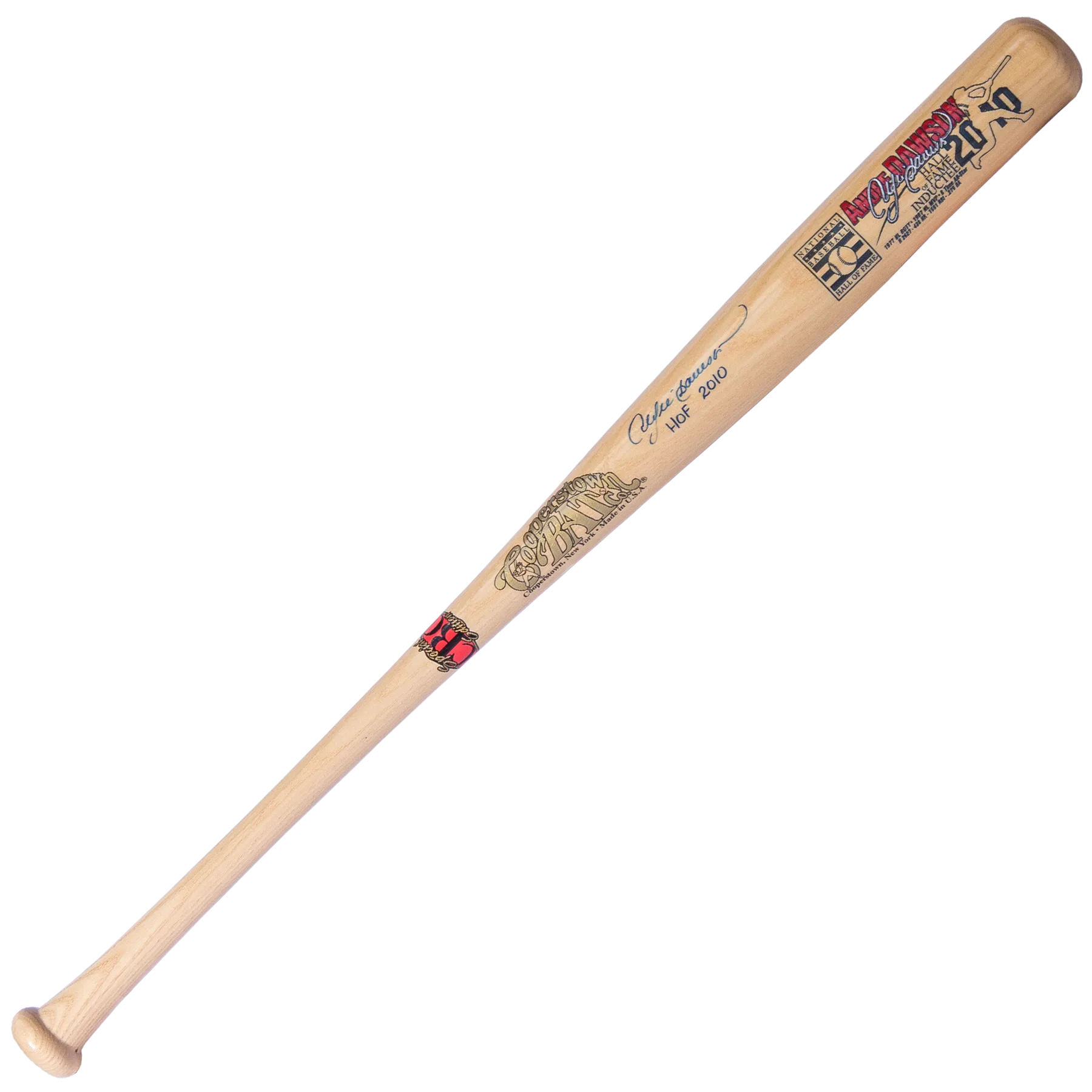 Andre Dawson 2010 HOF Autographed Stats Bat
