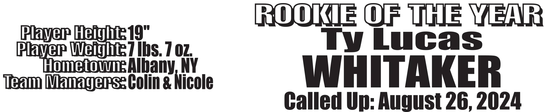 Custom engraved Rookie of the Year Baby Birth Announcements and Details