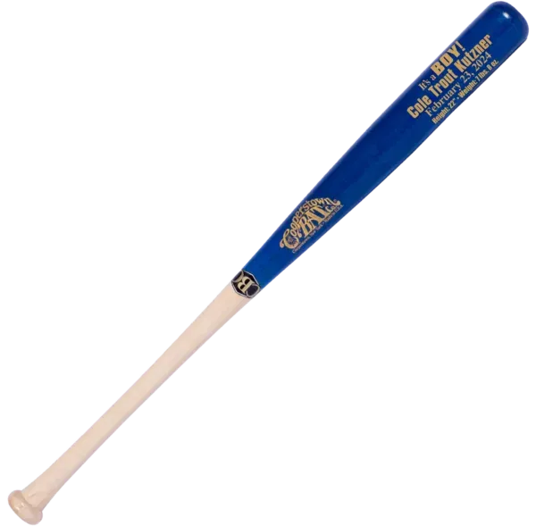 It's a Boy Birth Announcement custom engraved baby bat