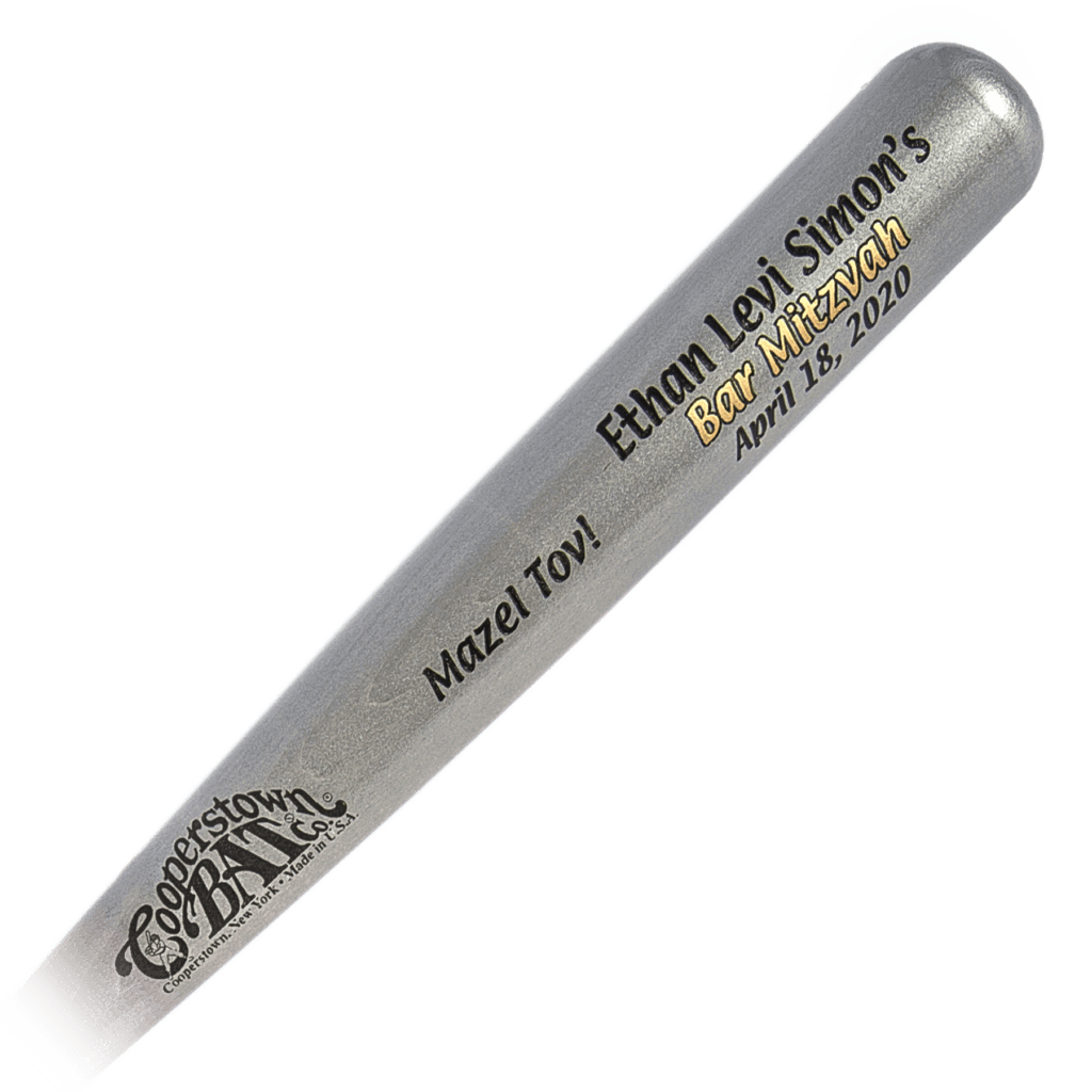 Custom engraved bat with Bar Mitzvah engraving and personalization