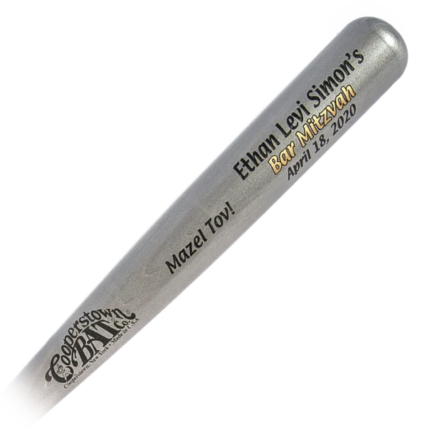 Custom engraved bat with Bar Mitzvah engraving and personalization