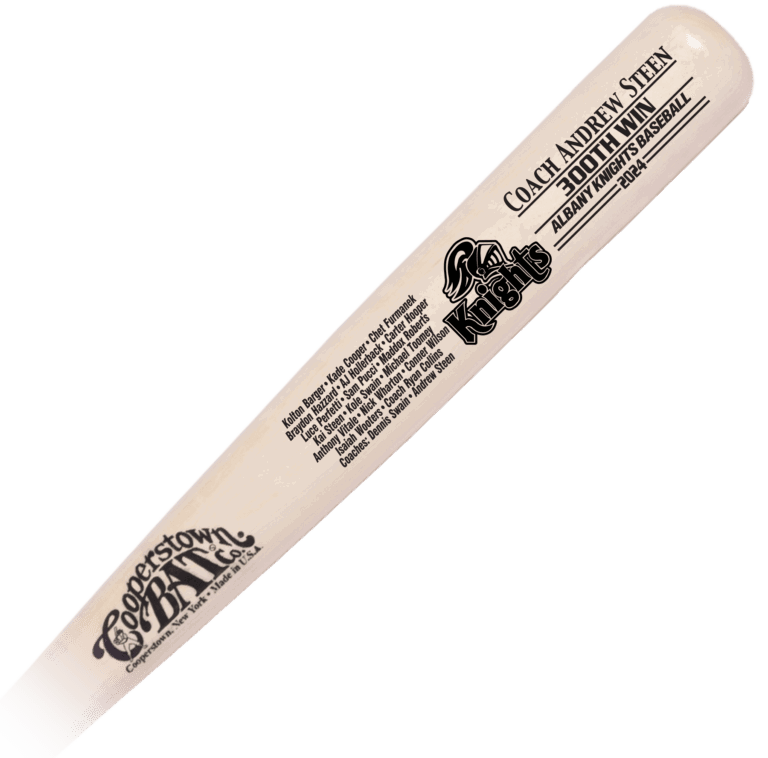 Custom Engraved Cooperstown Bat Player Coach Gift Personalized with Team Roster and Team Logo