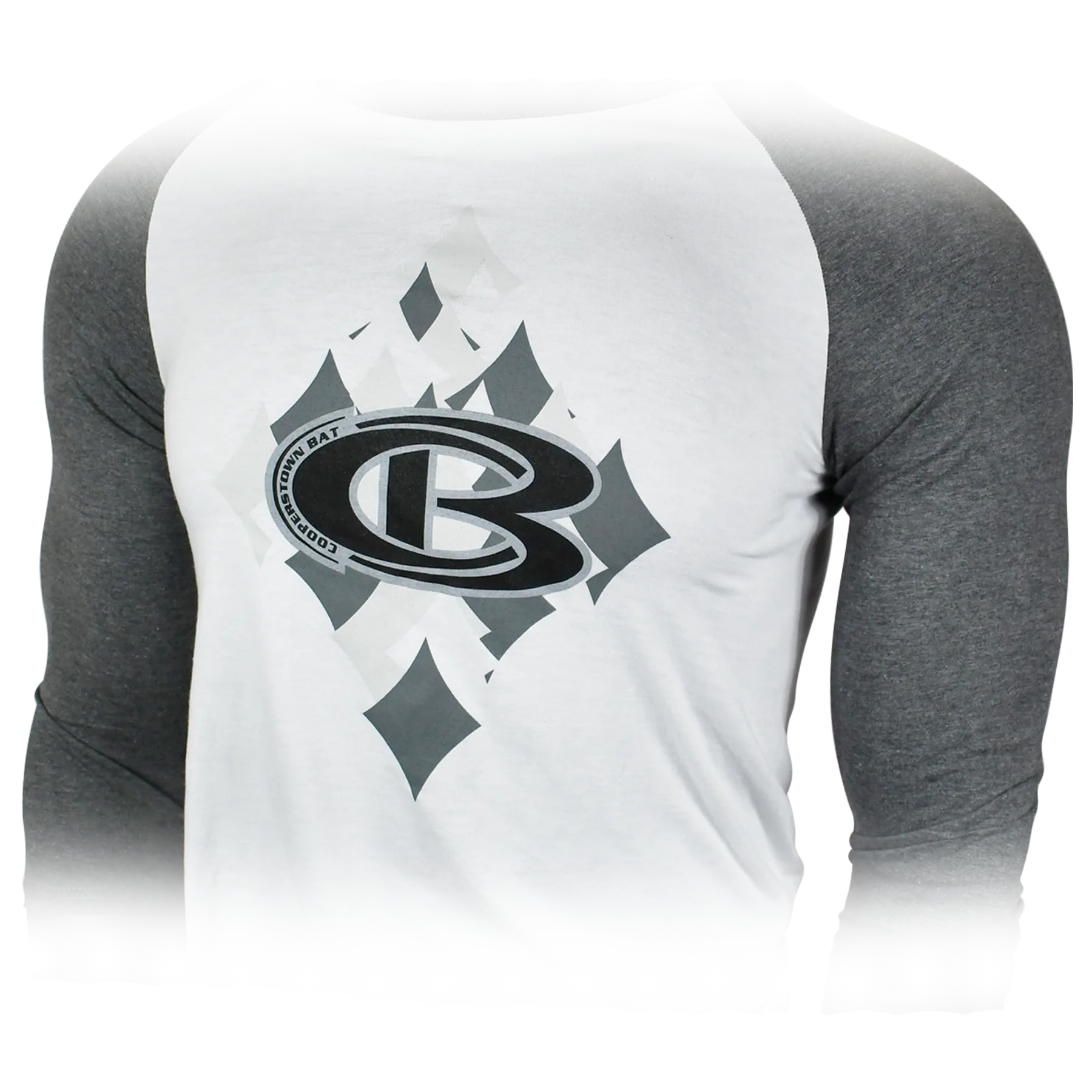 Cooperstown Bat CB Logo Diamond t-shirt with 3/4 sleeves.
