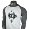 Cooperstown Bat CB Logo Diamond t-shirt with 3/4 sleeves.