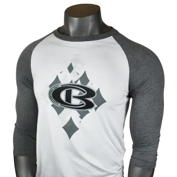 Cooperstown Bat CB Logo Diamond t-shirt with 3/4 sleeves.