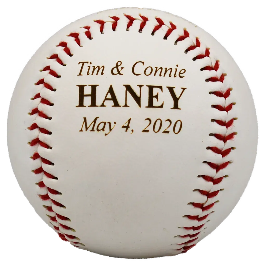 Custom engraved wedding baseball