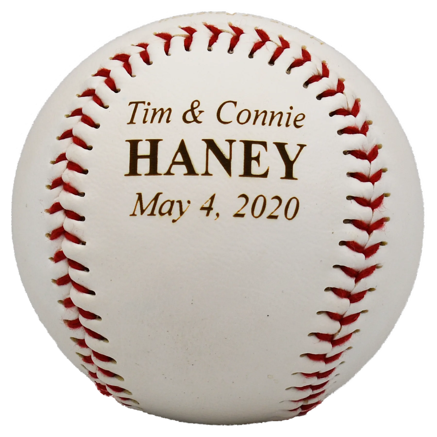 Custom engraved wedding baseball