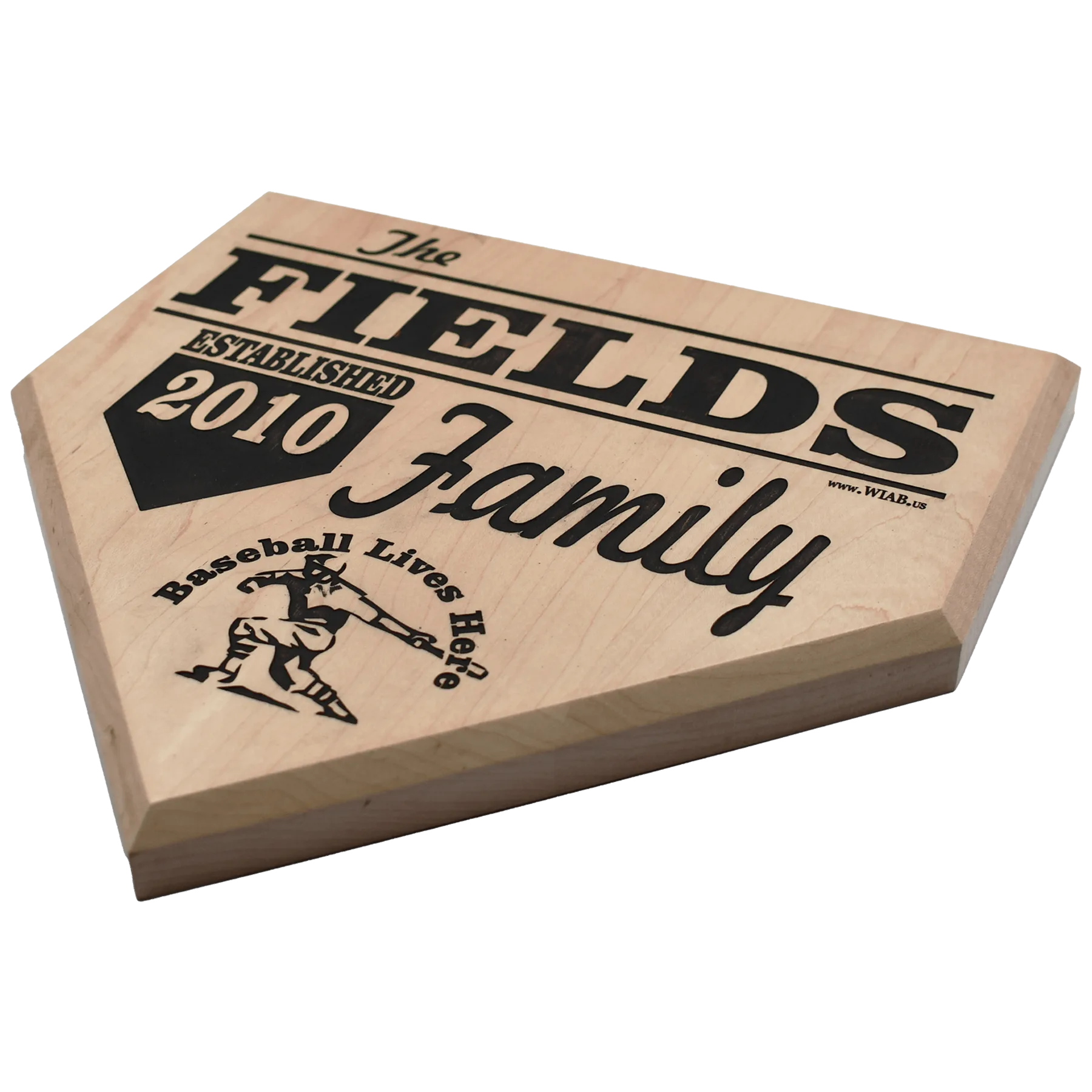 Wooden Home Plate Plaque - Family Established