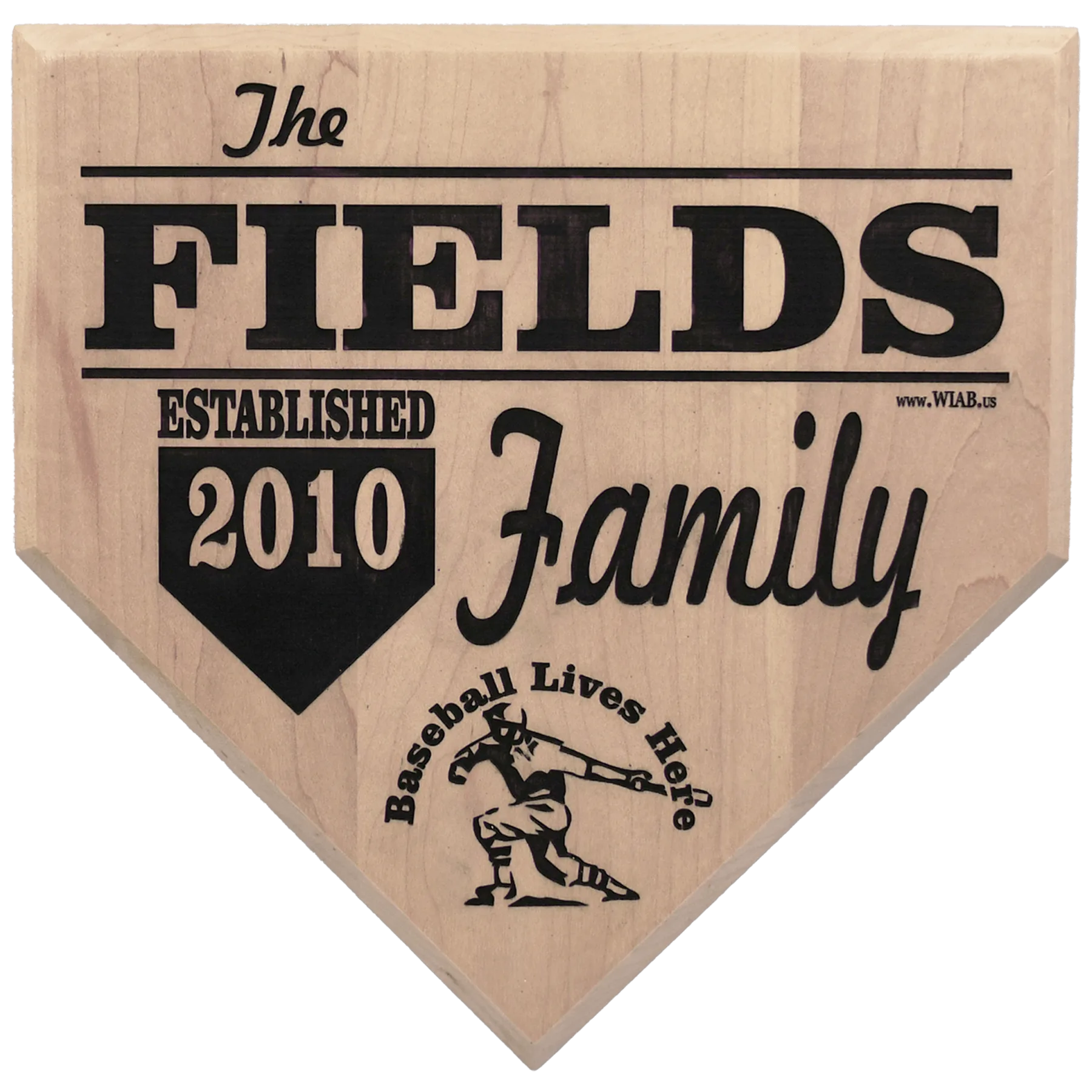 Wooden Home Plate Plaque - Family Established
