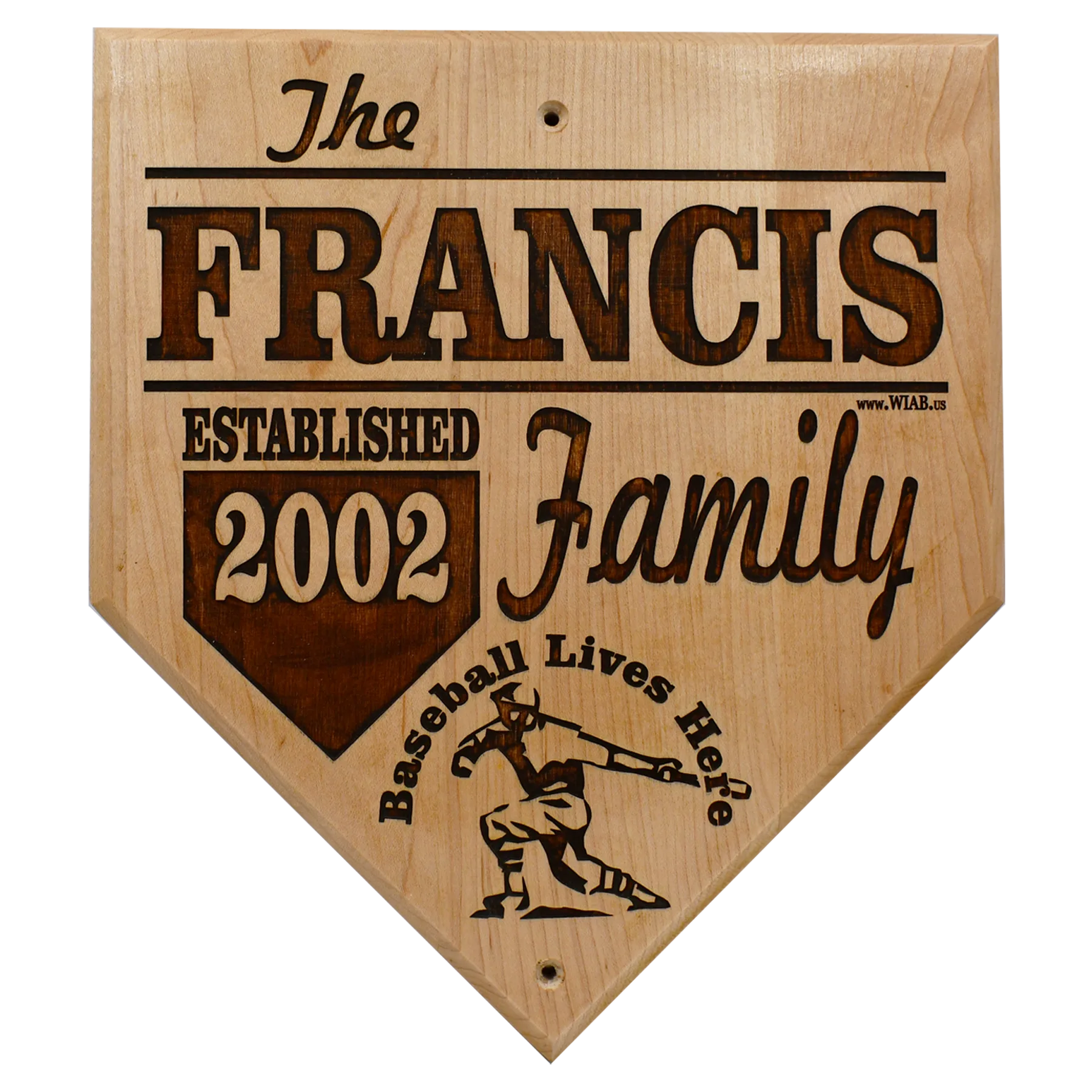 Wooden Home Plate Plaque - Family Established