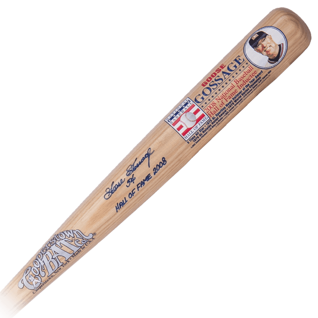 Goose Gossage Autographed Hall of Fame Bat - Hall of Fame 2008.