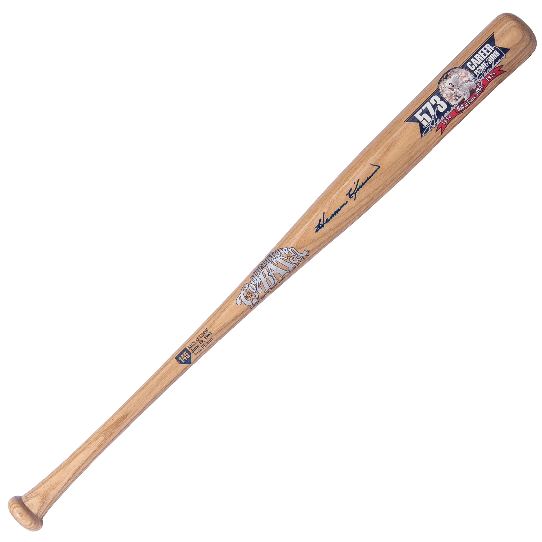 Harman Killebrew Autographed baseball bat with career home run number