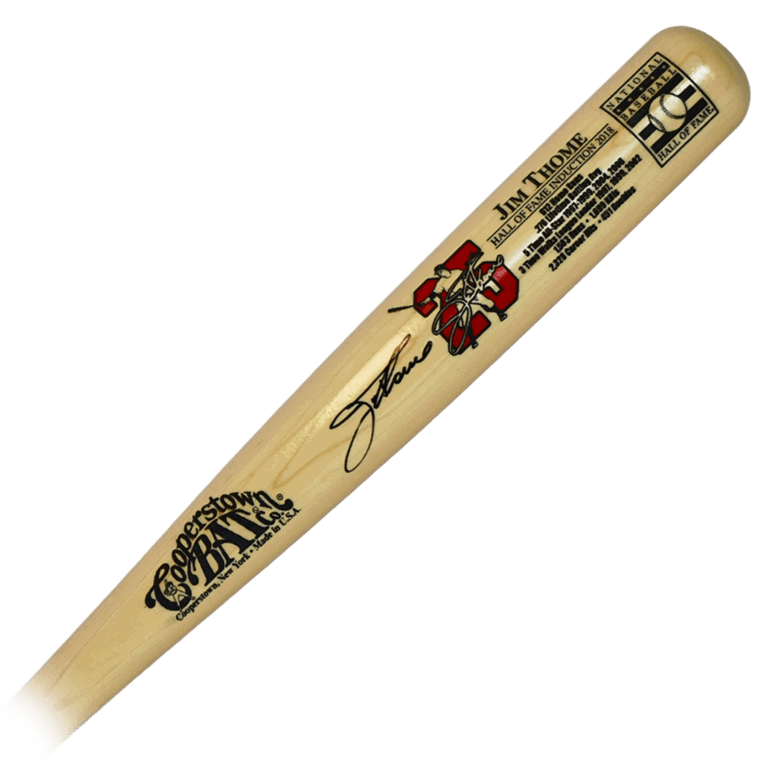 Jim Thome Autographed Baseball Hall of Fame Stats Bat
