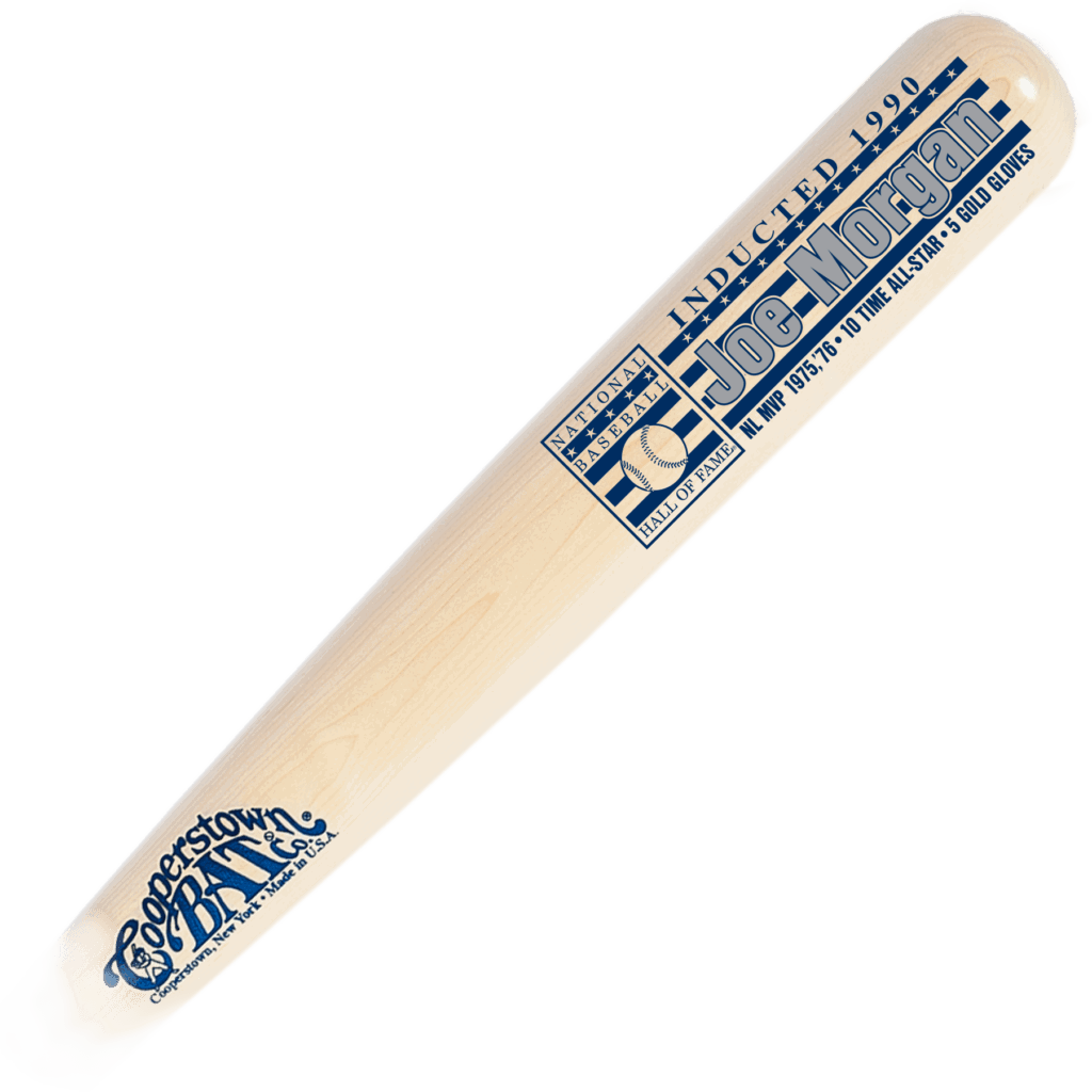 Joe Morgan Baseball HOF Stats Bat - inducted in 1990