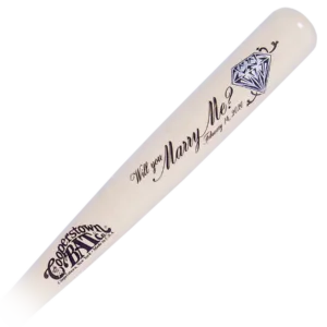 Cooperstown Bat Will You Marry Me proposal engraved wooden baseball bat