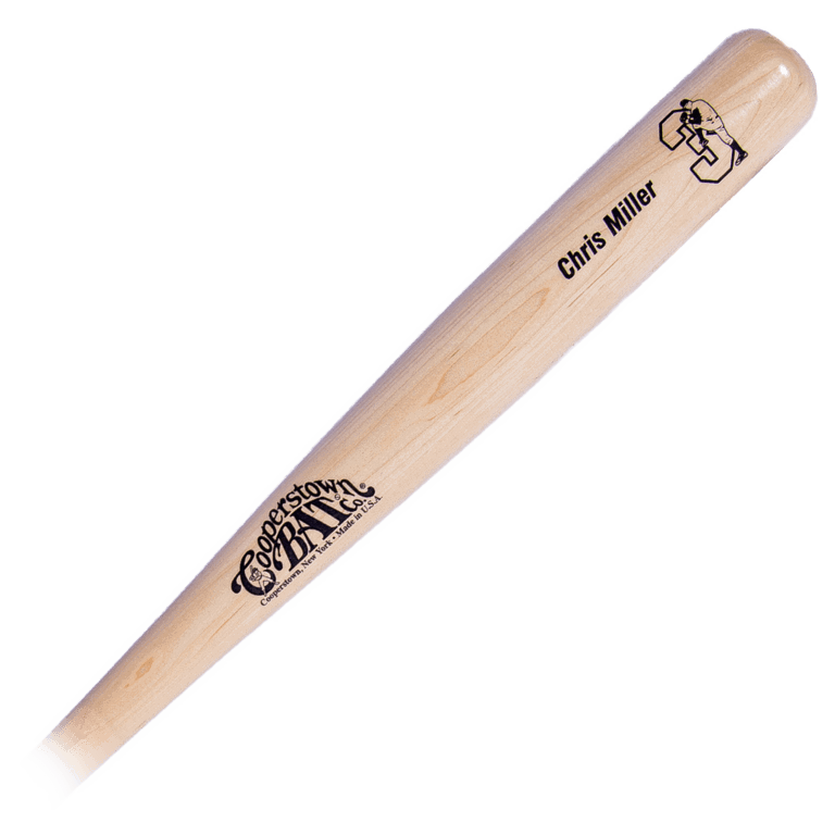 Cooperstown Bat custom engraved with Player name, number, and player art