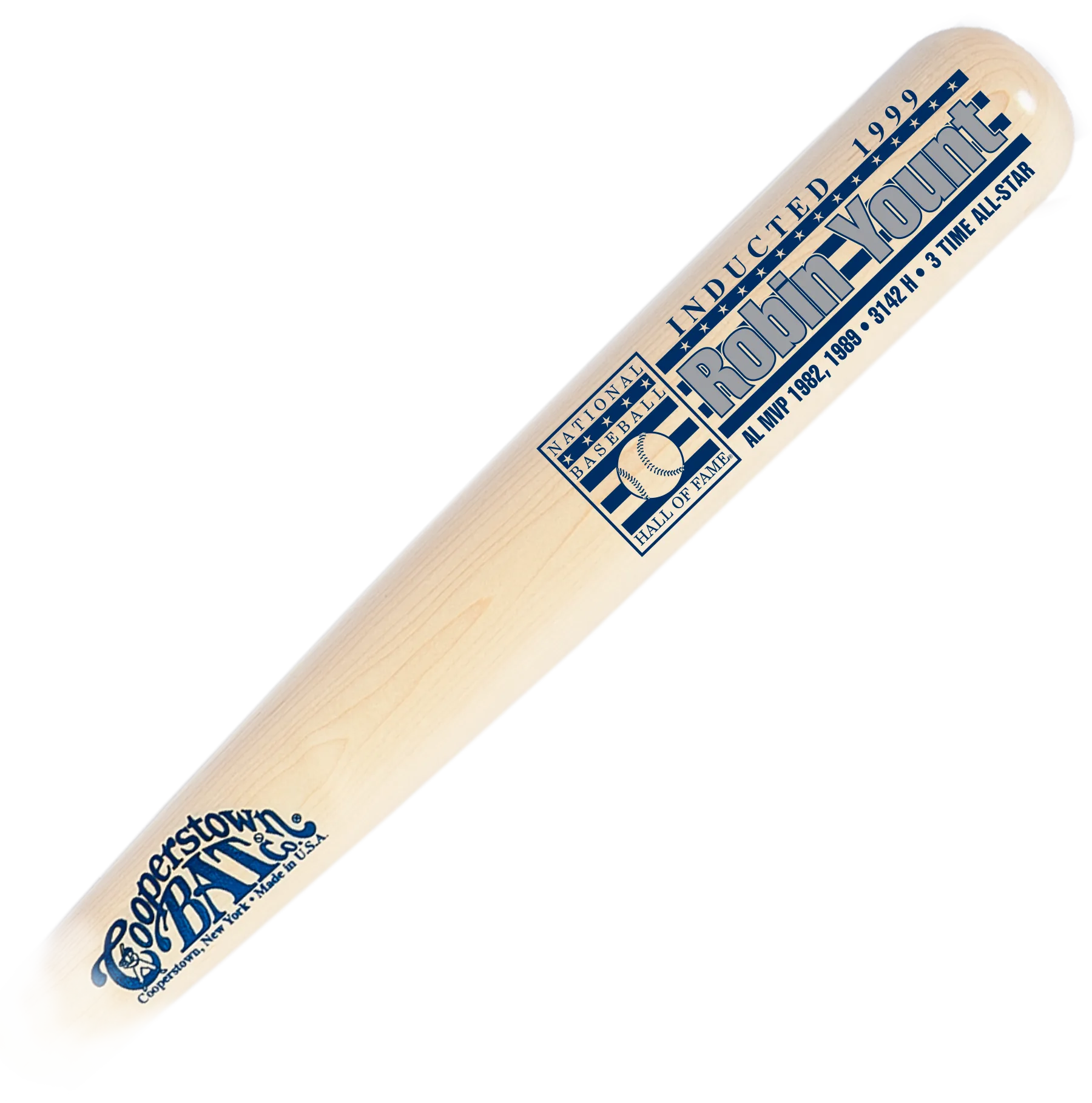 Cooperstown Bat Custom engraved Robin Yount Baseball Hall of Fame Stats Bat