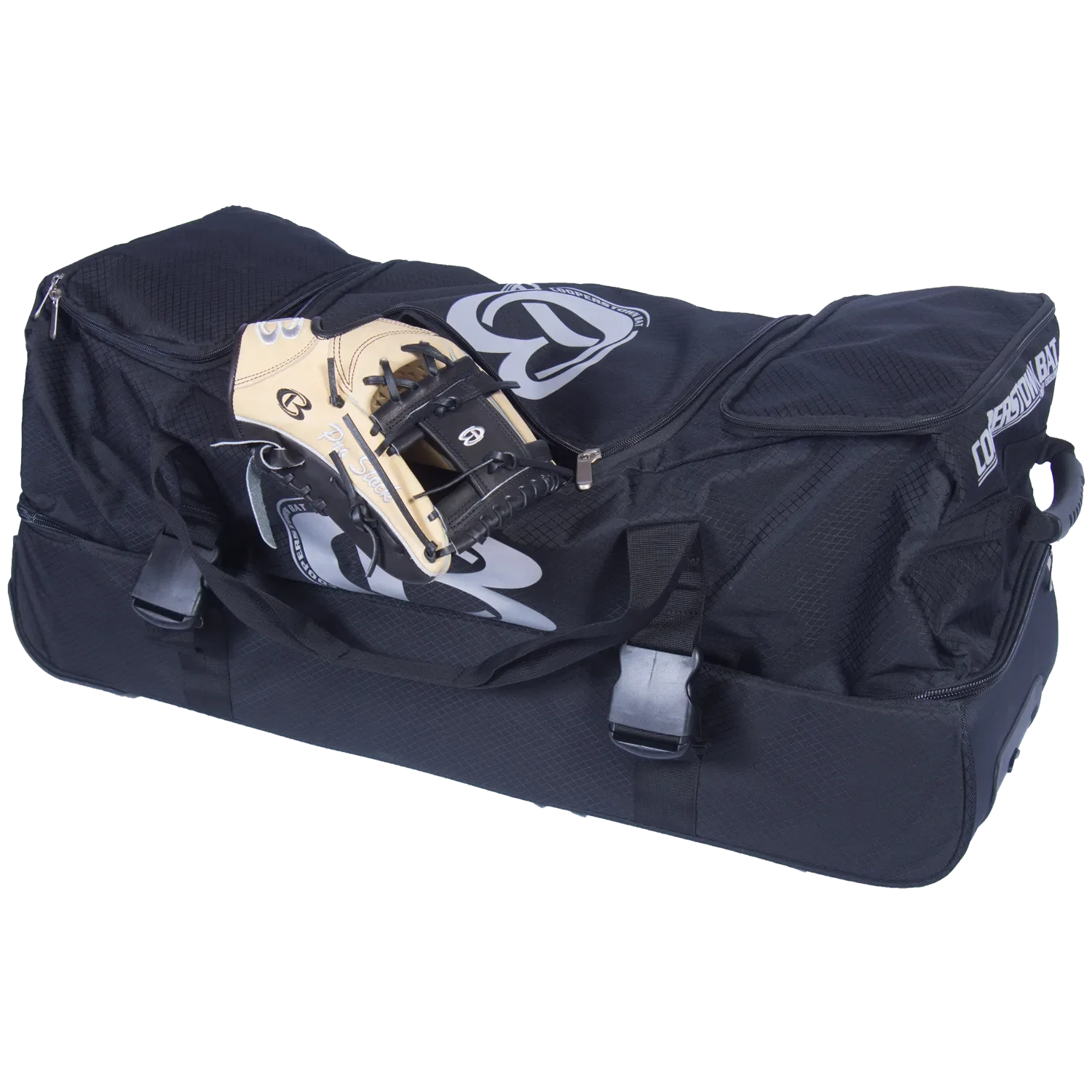 Cooperstown Bat rolling duffle bag black