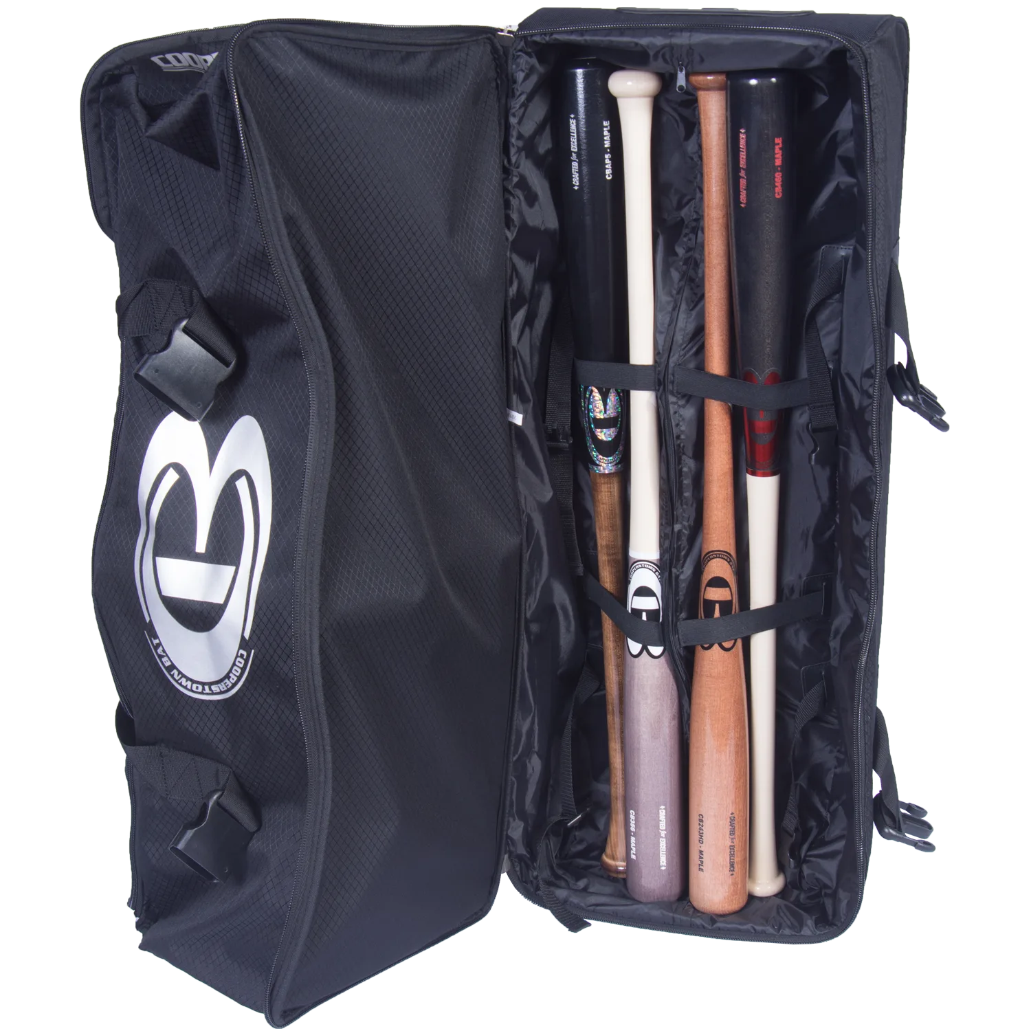Cooperstown Bat rolling duffle bag black