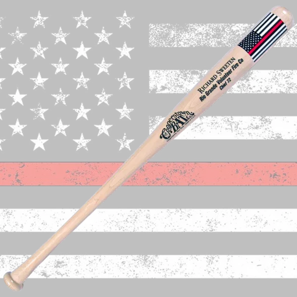 Cooperstown Bat 1st responder Thin Red Line Flag Baseball Bat
