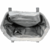 Gray tote bag interior with pockets and zipper.