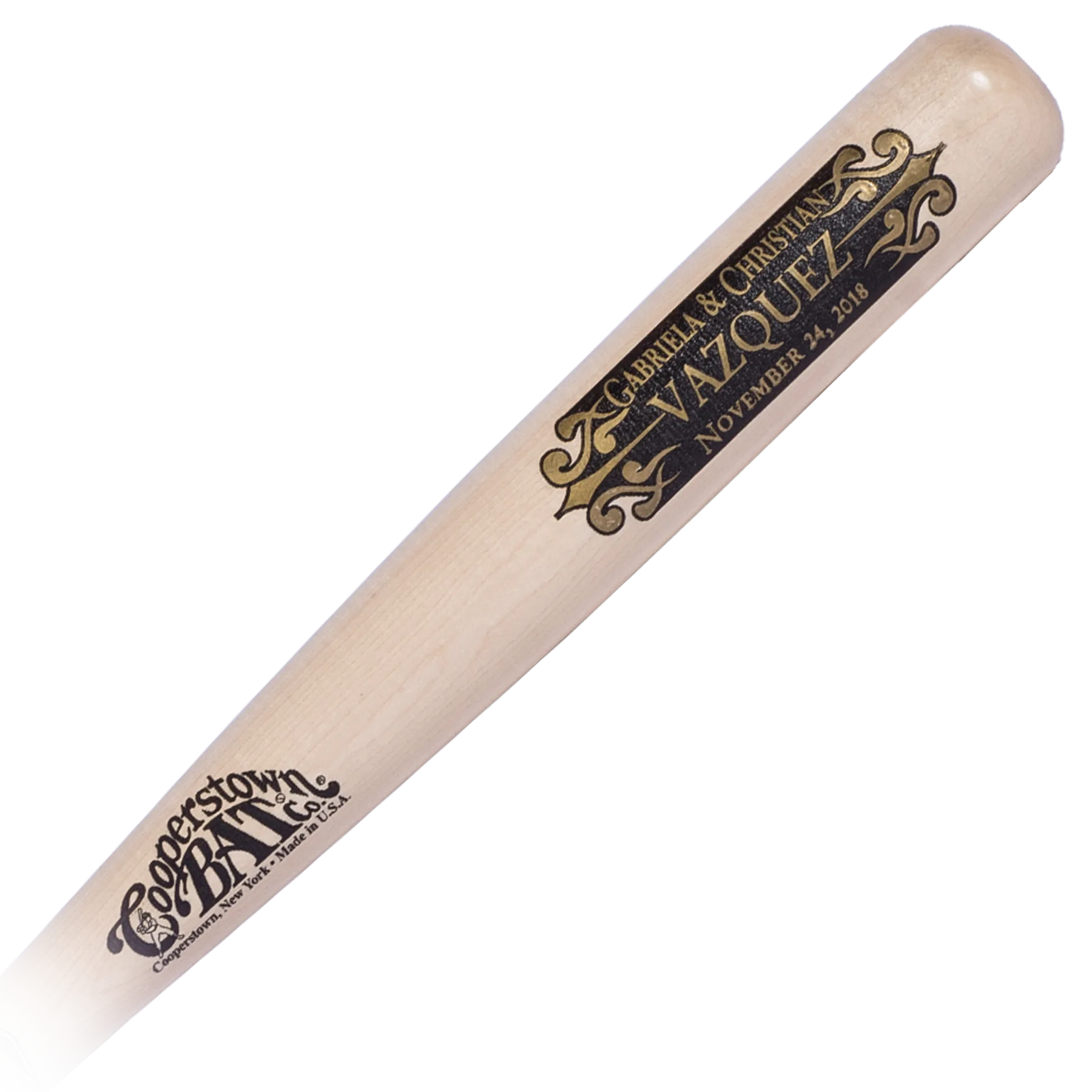 Custom engraved Vintage Design Wedding Baseball Bat