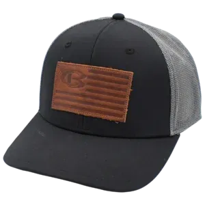 Cooperstown Bat Leather Flag Patch snapback trucker cap