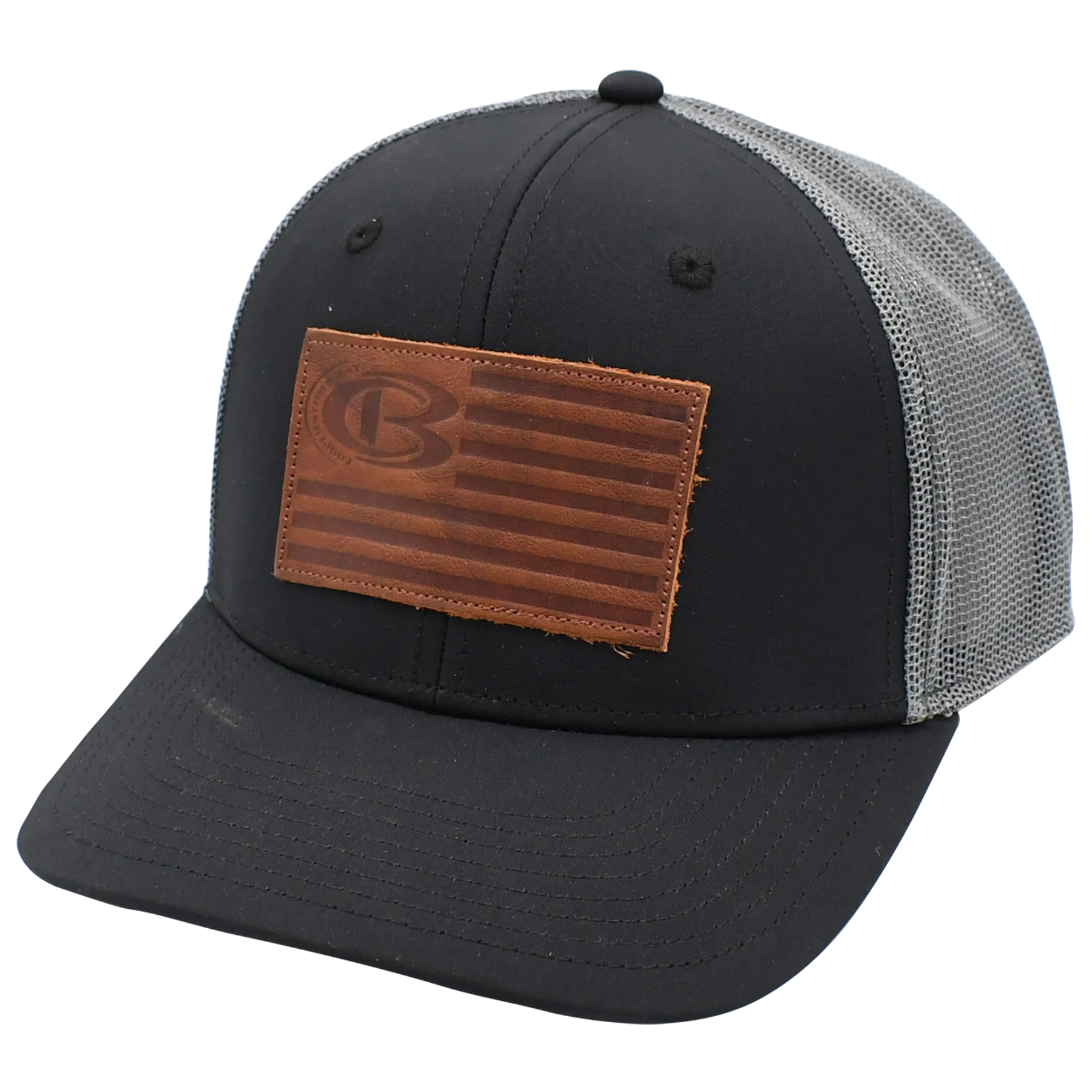 Cooperstown Bat Leather Flag Patch snapback trucker cap