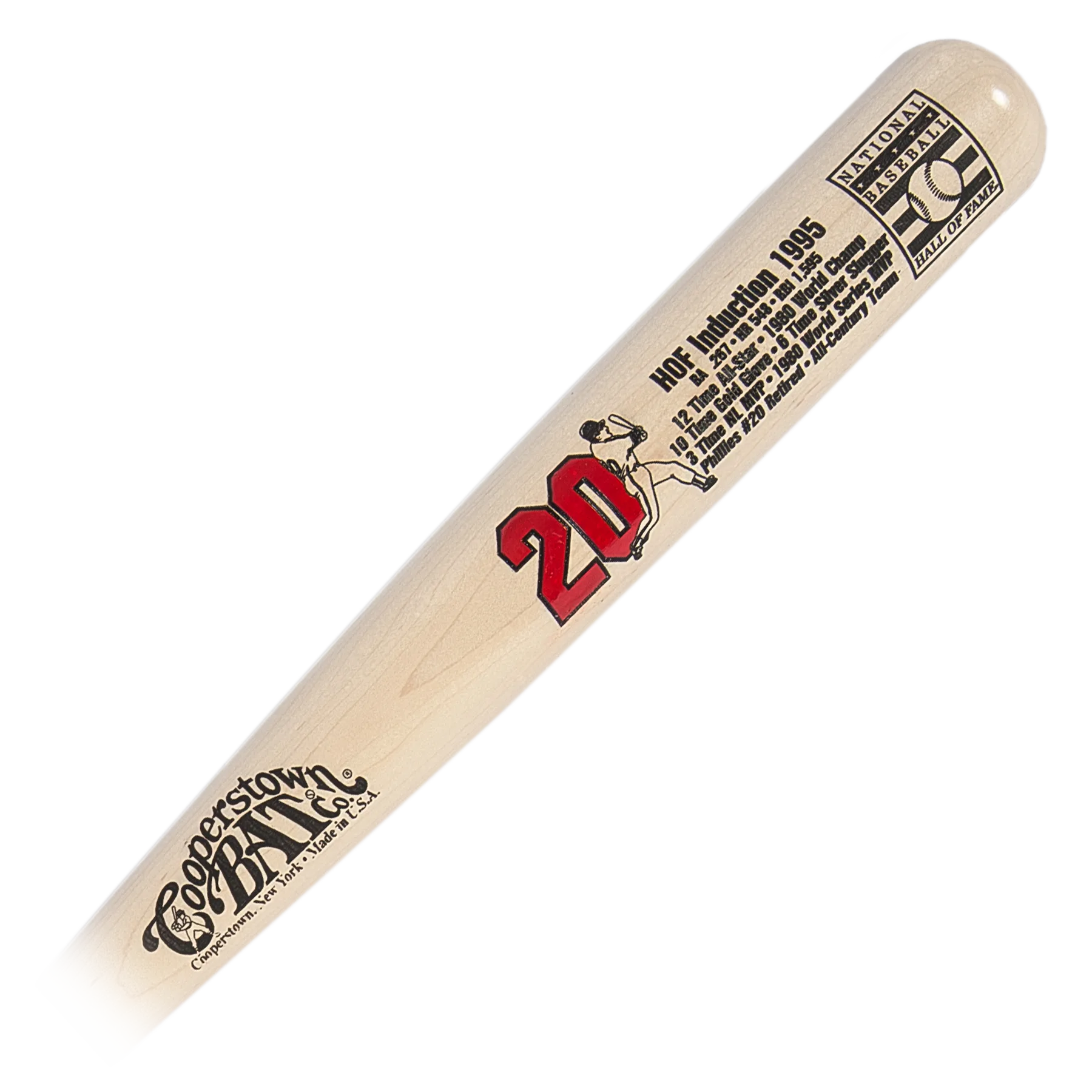 The Mike Schmidt Custom Baseball HOF Stats Bat - Cooperstown Bat