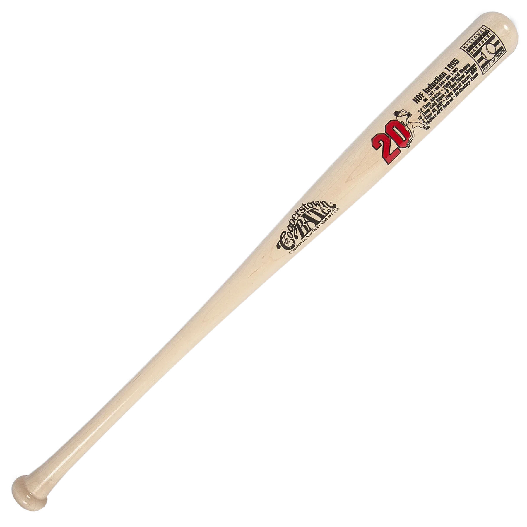 The Mike Schmidt Custom Baseball HOF Stats Bat - Cooperstown Bat