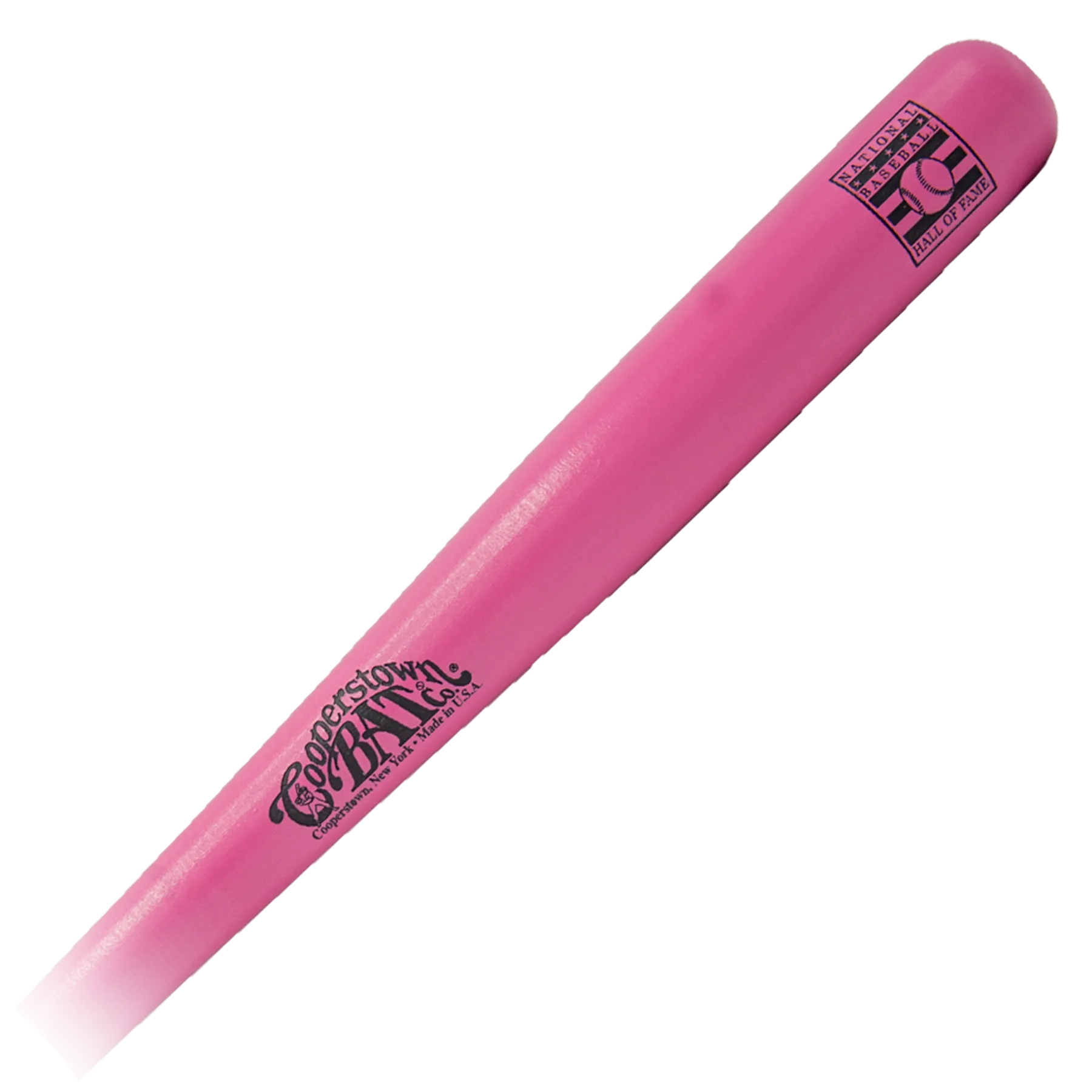 22" Pink Cooperstown Bat with engraved Hall of Fame logo - add personalization.