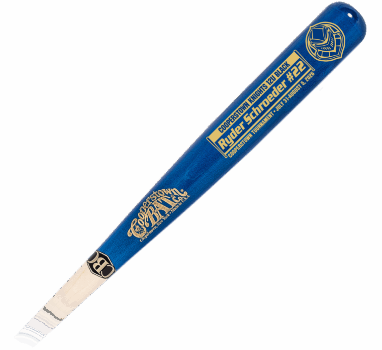 Blue Cooperstown Knights commemorative baseball bat
