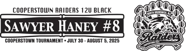 Cooperstown Raiders 12U Black tournament logo 2025.
