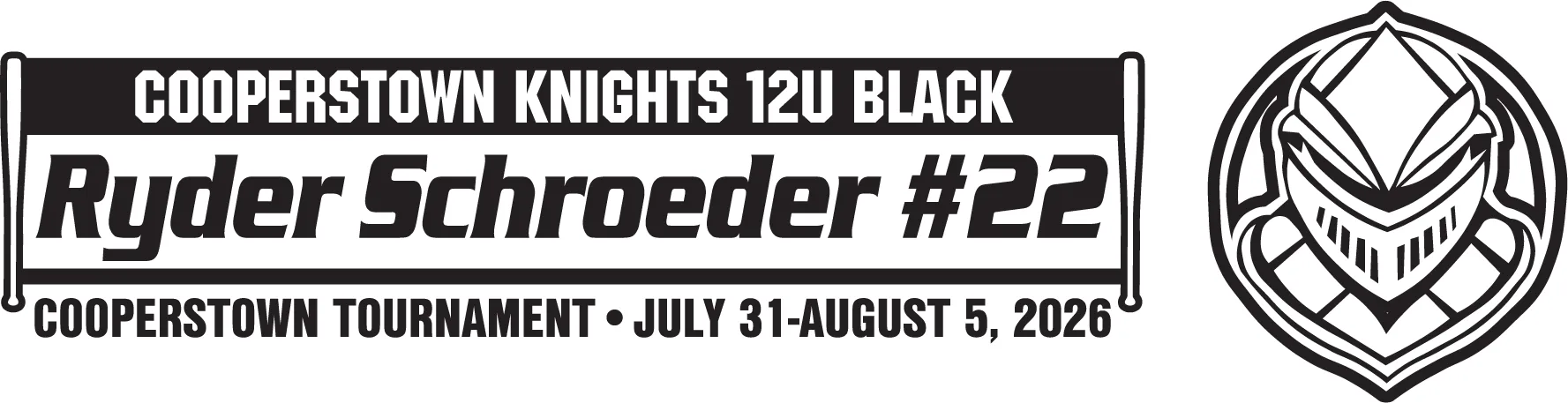 Cooperstown Knights banner for Ryder Schroeder #22