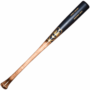 High-quality wooden baseball bat, black and brown.