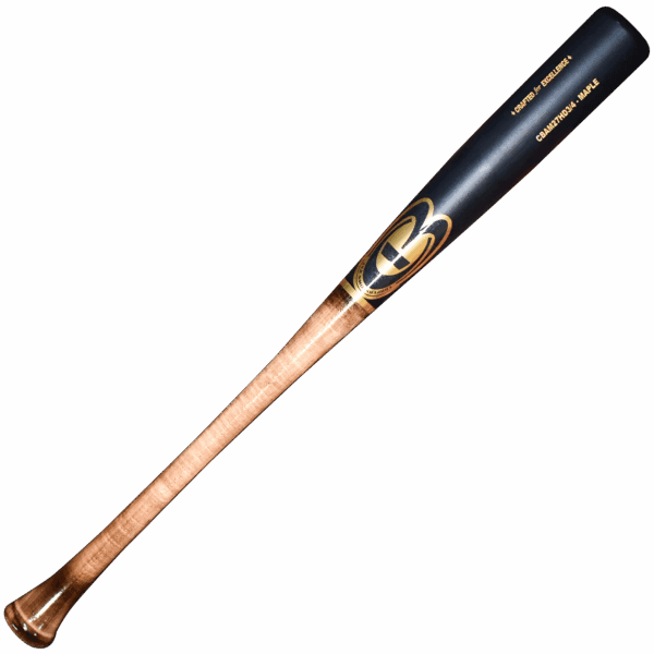 High-quality wooden baseball bat, black and brown.