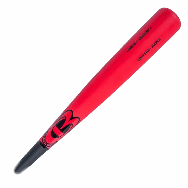 Red baseball bat with black details