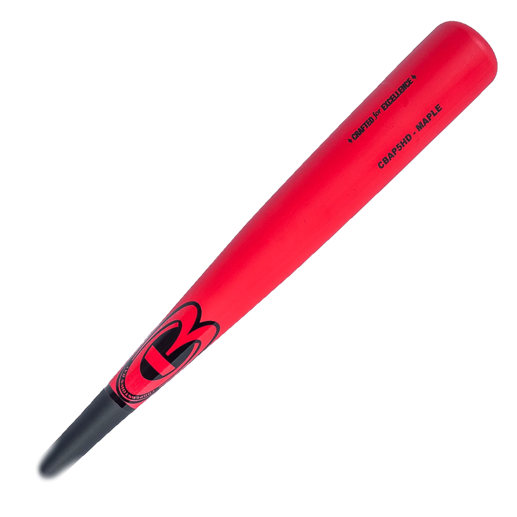 Red baseball bat with black details