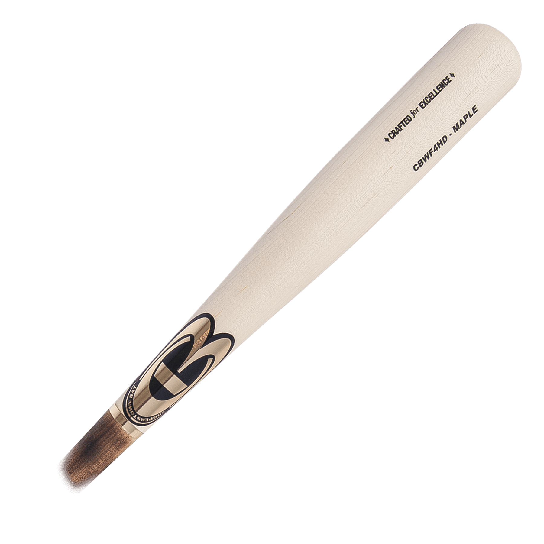 Wooden baseball bat on white background