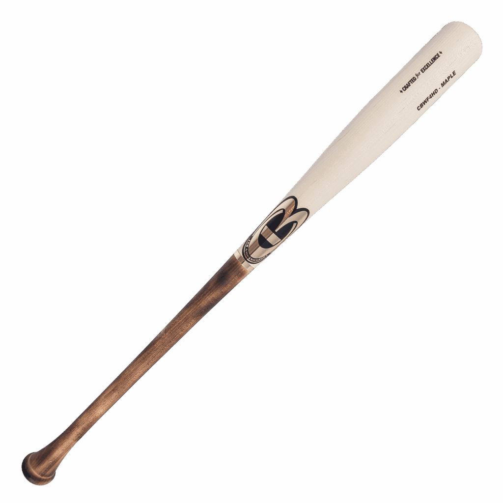 Wooden baseball bat on white background