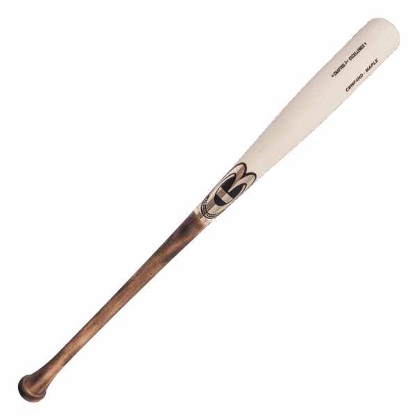 Wooden baseball bat on white background