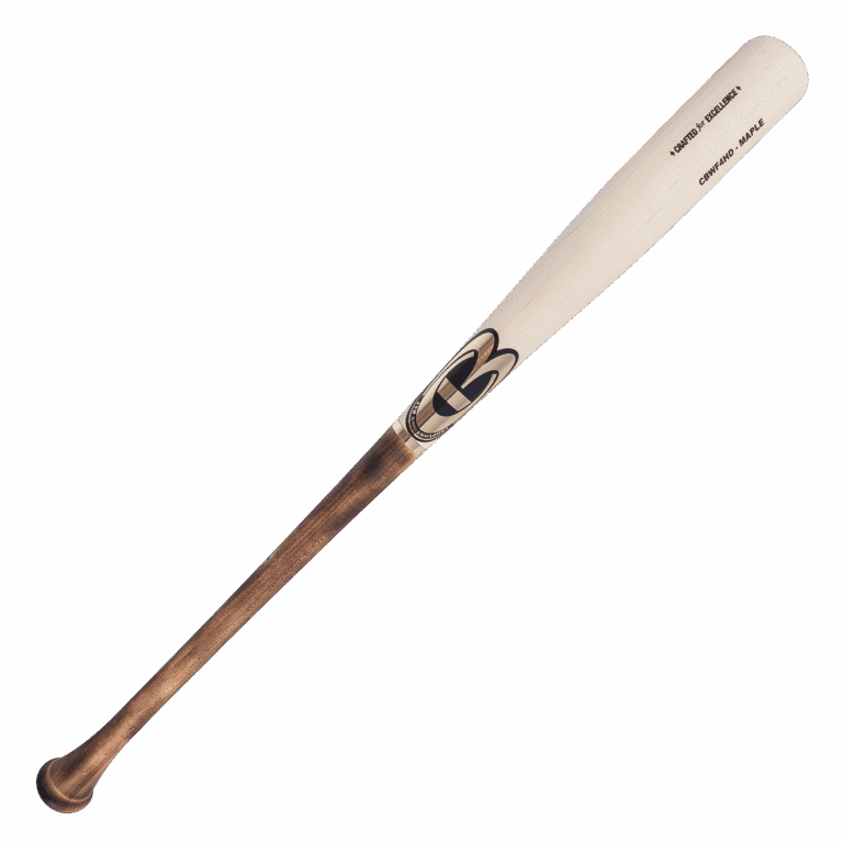 Wooden baseball bat on white background