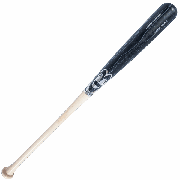 Black and white maple baseball bat