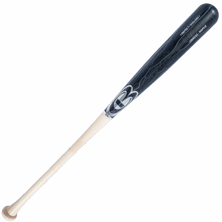 Black and white maple baseball bat