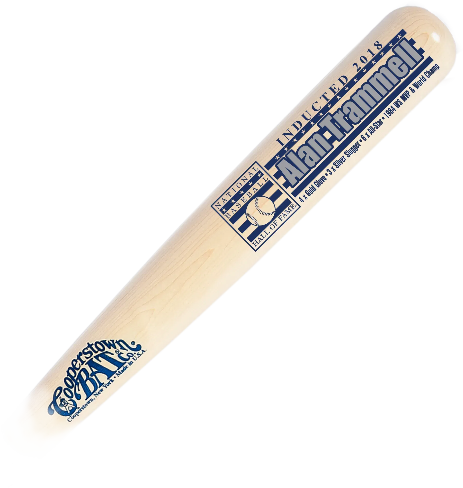 Alan Trammell Baseball Hall of Fame Stat Bat